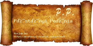 Pöstényi Peónia névjegykártya